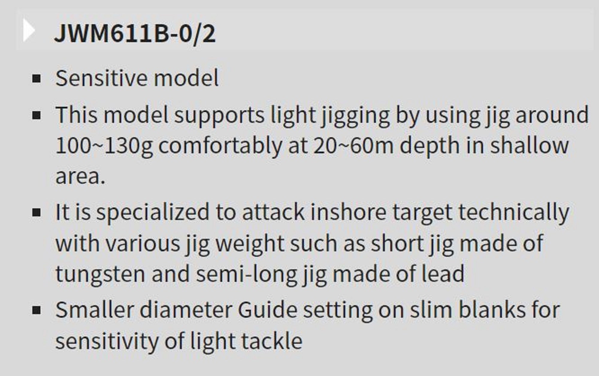 Tenryu Rod Baitcast Jig Zam Wild Mark JWM611B-0/2 (2413)